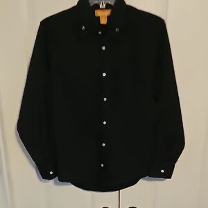 Elegant Black Men's Casual Button Down Shirt